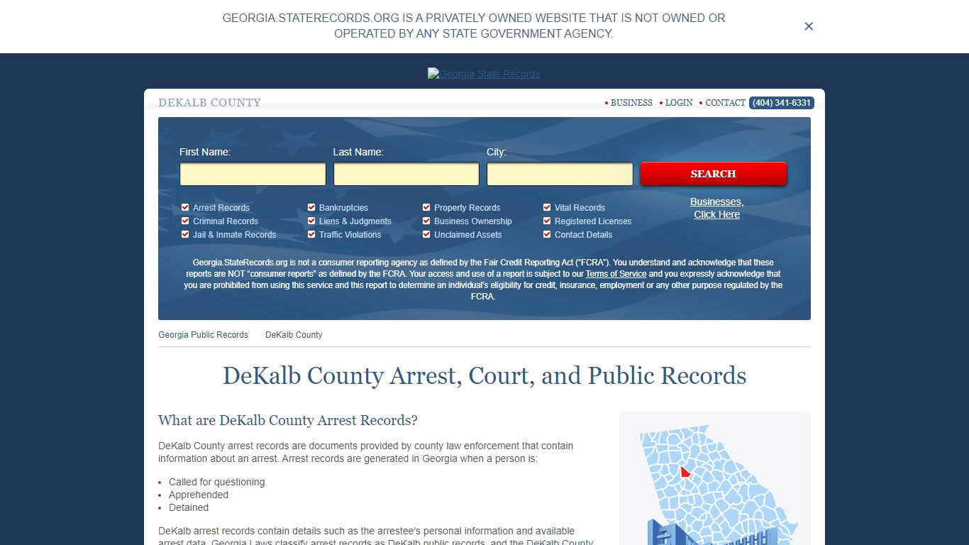 DeKalb County Arrest, Court, and Public Records